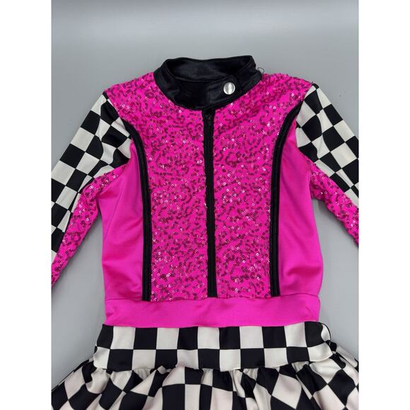 Route 66 Racecar Driver Pink Weissman Dance Costume Child Size IC - Picture 3 of 8